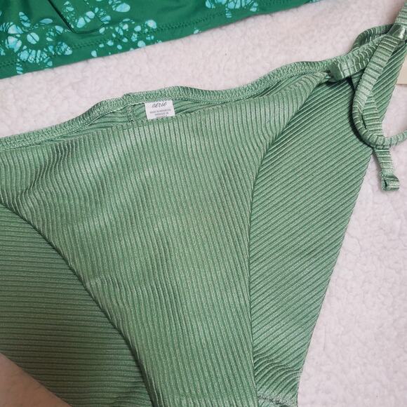 Aerie Green Bikini Set Scoop Top, Cheekier Bottoms Women's XL NEW Cheeky NWT - Picture 4 of 15